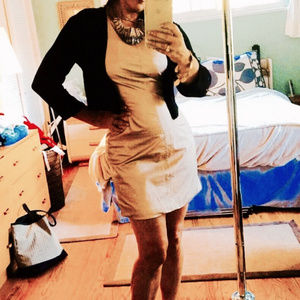 MinkPink Rose Gold faux leather dress size medium